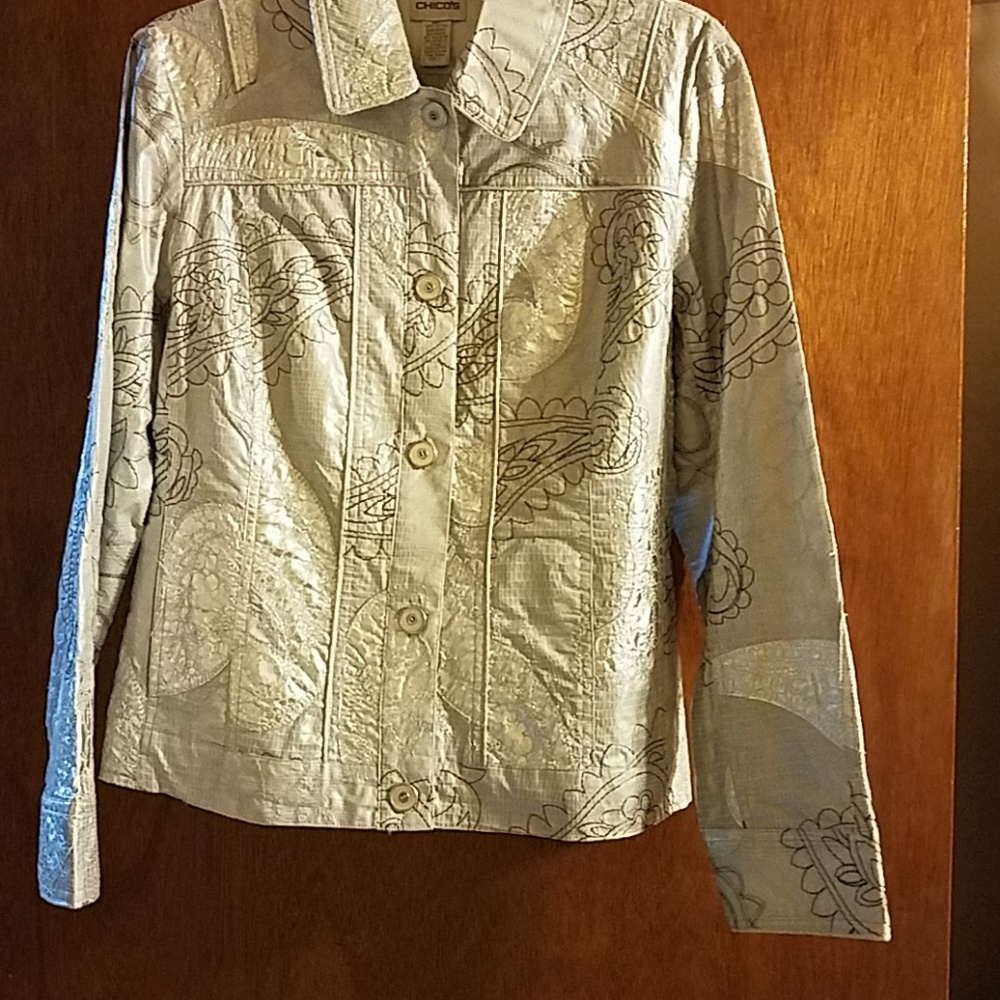 Chico's  Elegant metallic Silver tone